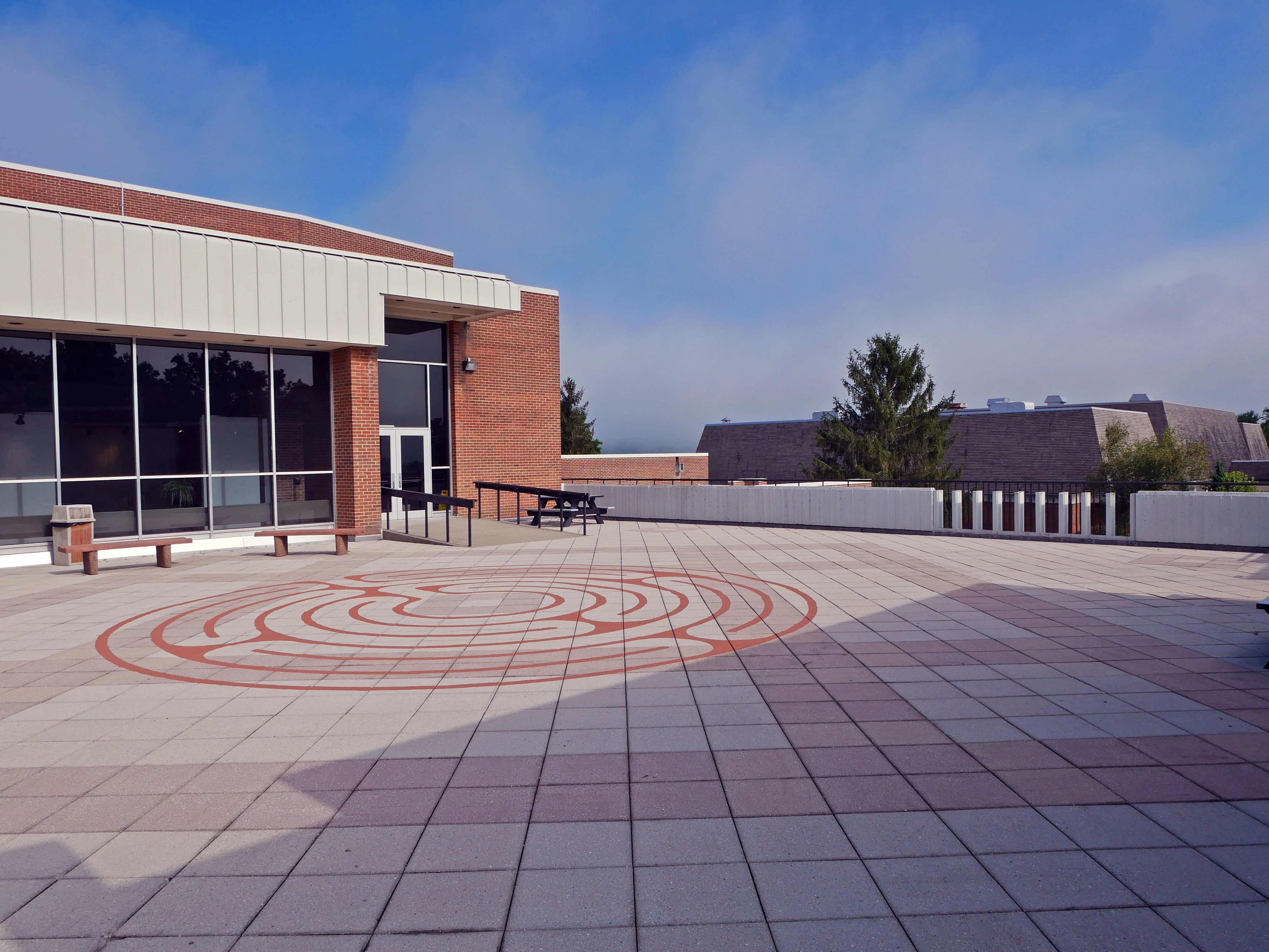 The Concord University Labyrinth, located on top of the Alexander Fine Arts Building
