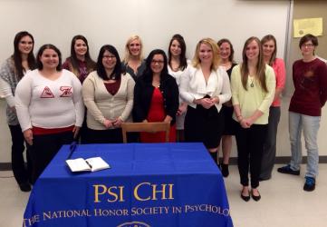 The members of Concord University's chapter of Psi Chi, the national honor society in psychology