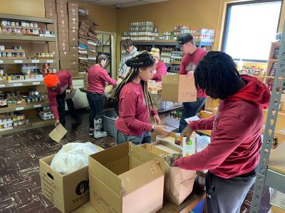 The Concord University Bonner Scholars helping their local food pantry
