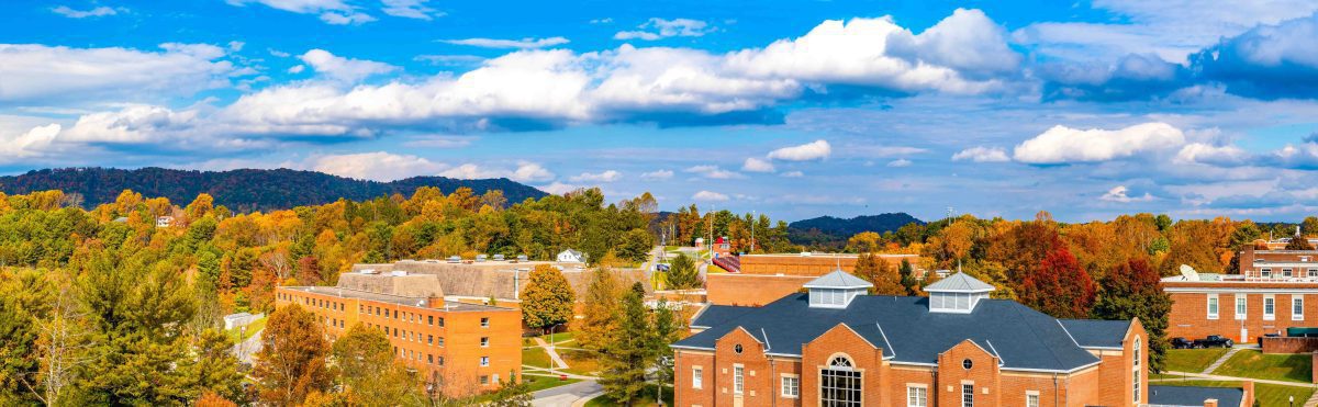 A panoramic photo of Concord University's Athens Campus, fondly referred to as The Campus Beautiful