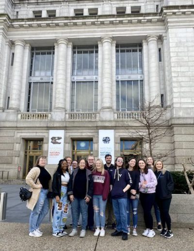 The Concord University Honors Program students standing in front of the Natural History Museum
